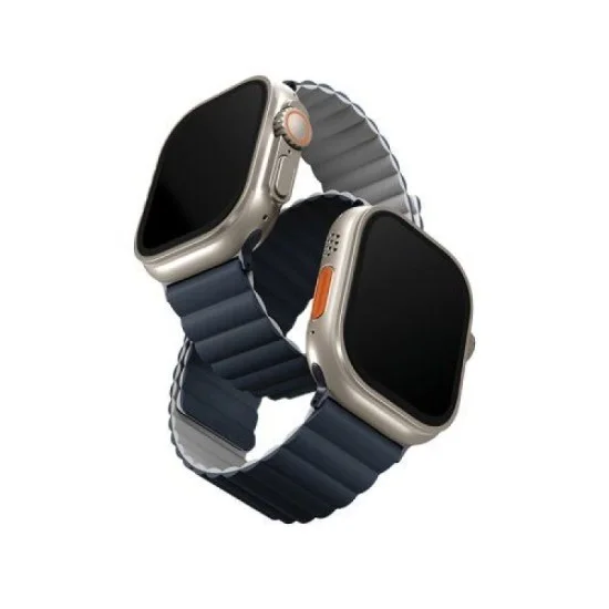 Uniq Revix Reversible Strap For Apple Watch 49/45/44Mm - Storm Blue / Chalk Grey